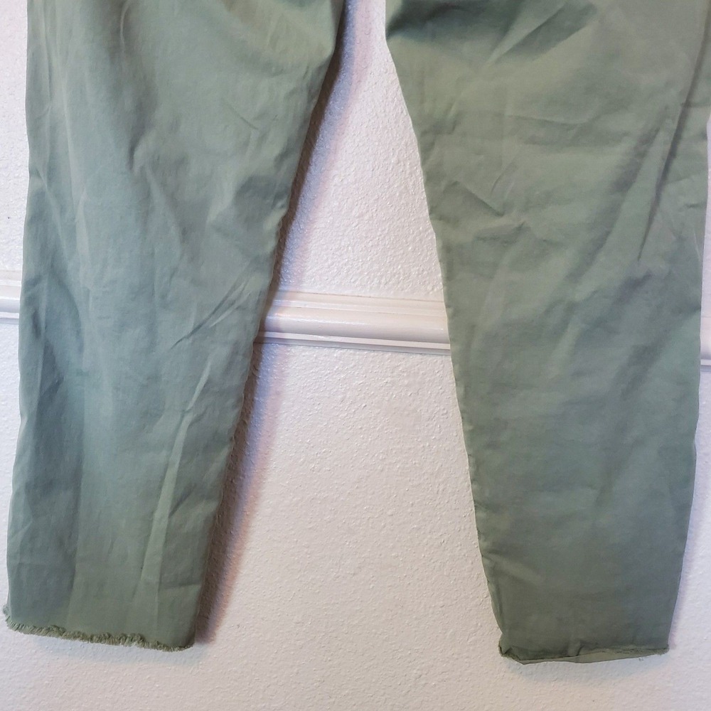 Frank & Eileen Wicklow Italian Cotton Chino Pants Green Size 6 Cropped Raw Hem - Picture 13 of 16